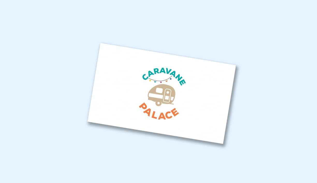 Carte de visite avec logotype et identité de caravane palace
