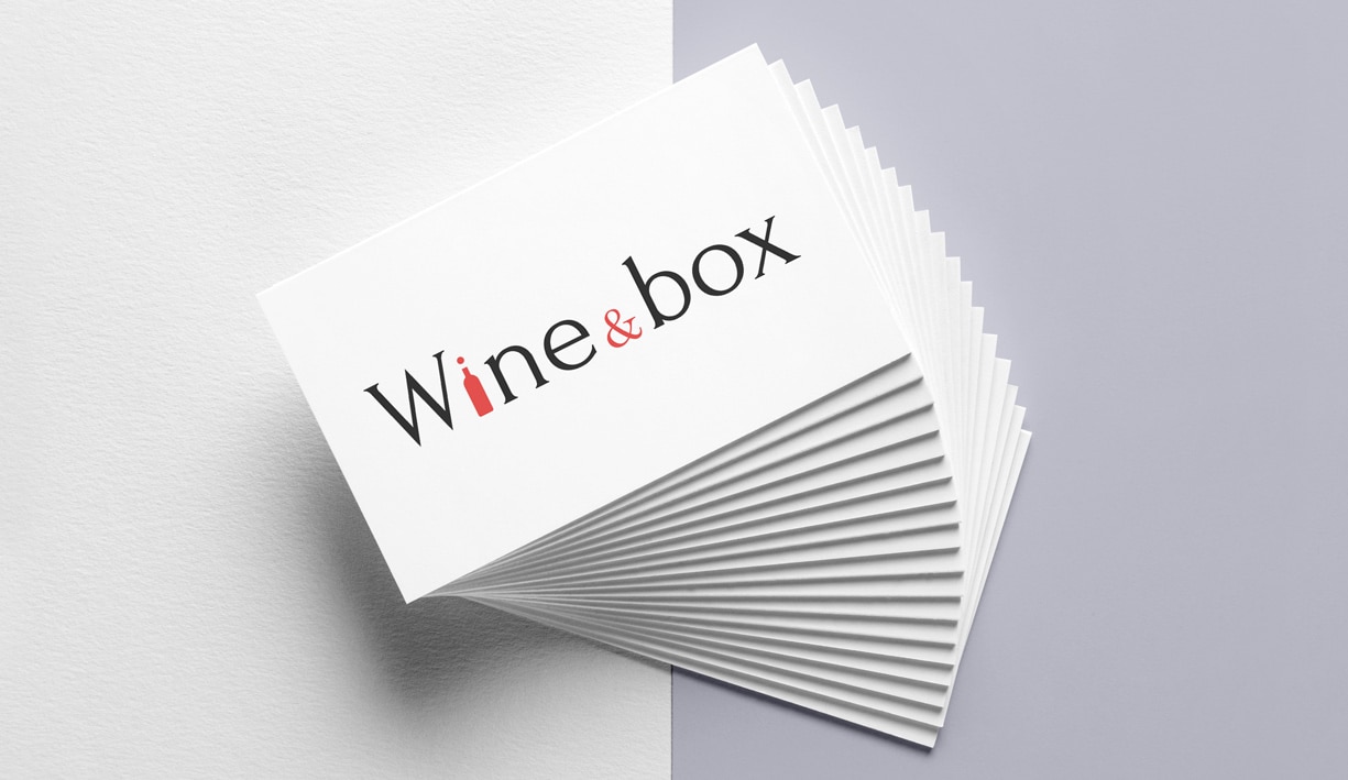 logo et carte de visite wine and box